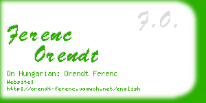 ferenc orendt business card